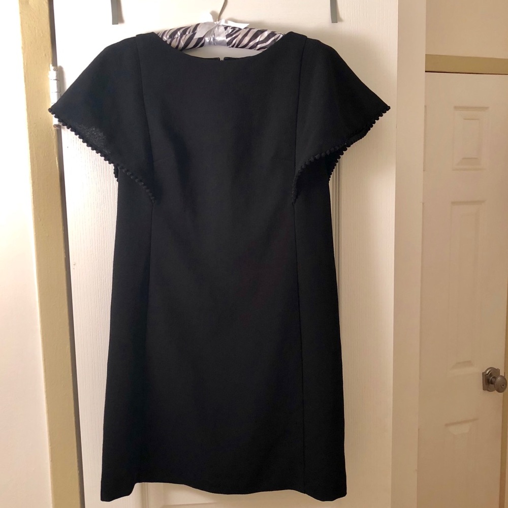 LOFT black dress with winged sleeves